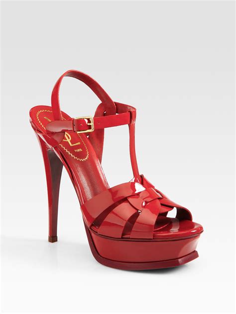 red ysl tribute sandals|ysl tribute sandals flat.